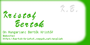 kristof bertok business card